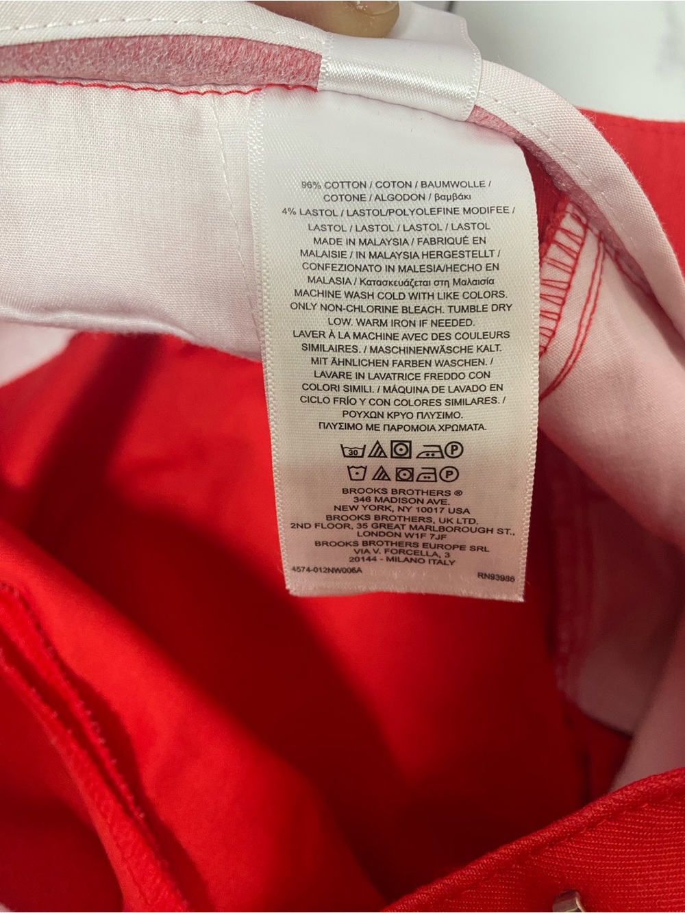 Brooks Brothers Stretch Cotton Advantage Chino Pants Size 10 Red Flattering Fit - Picture 7 of 11
